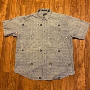 Vintage Salty Dog Shirt‎ Collared Dress Shirt Adult Size Large
